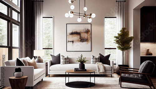 modern living room design, generative ai