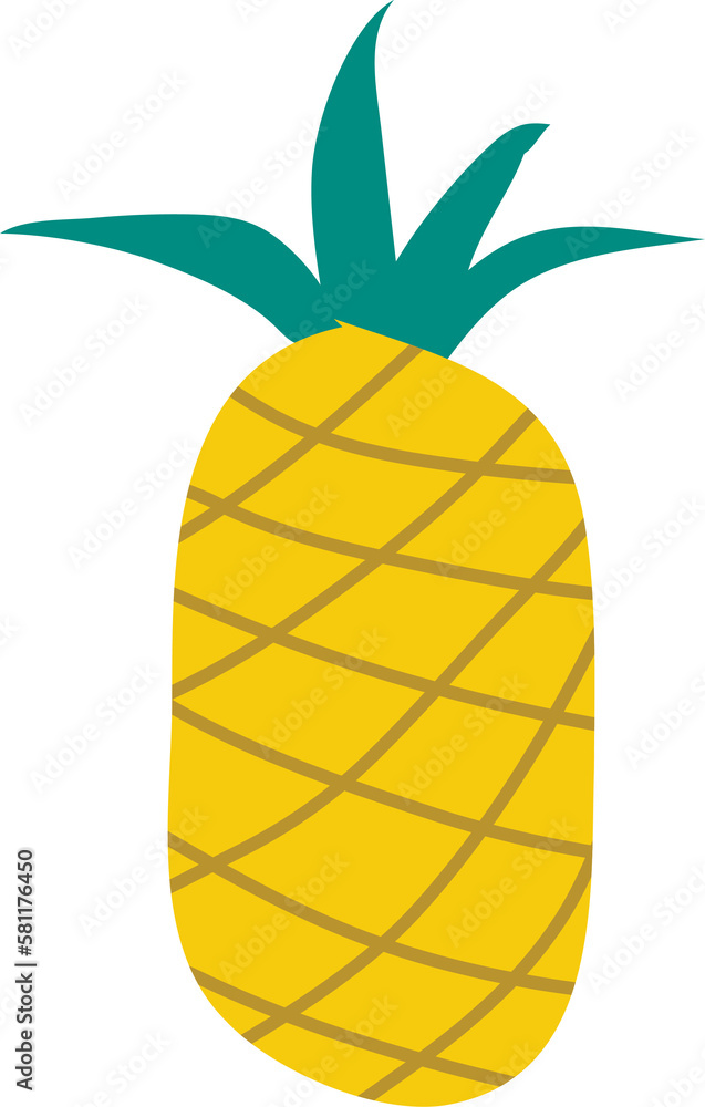 Cartoon fruit pineapple illustration, Transparent background Cartoon fruit pineapple illustration, Transparent background