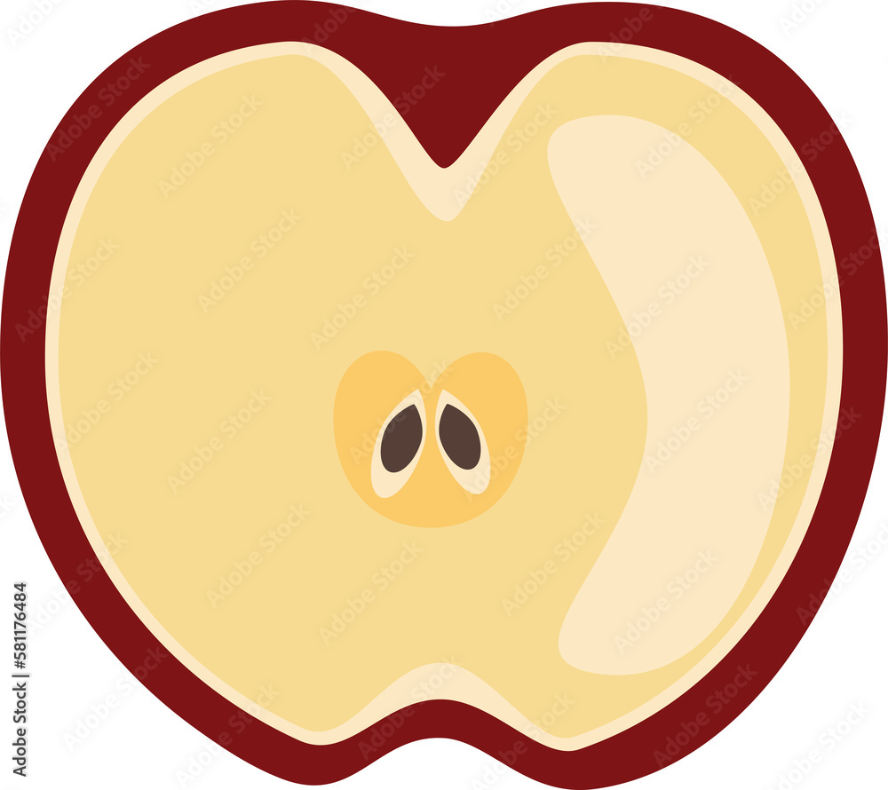 Cartoon apple fruit illustration, Transparent background