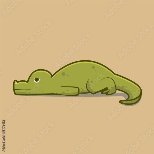 kawaii little green dino Art and Illustration