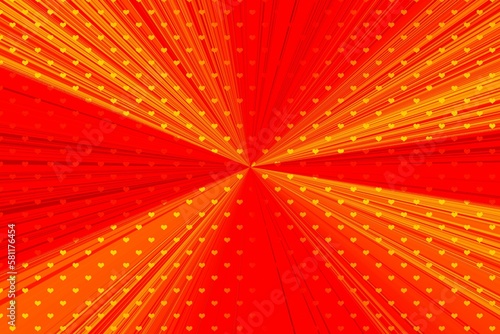 Illustration of a kaleidoscopic red background with seamless hearts on it - concept of Valentine