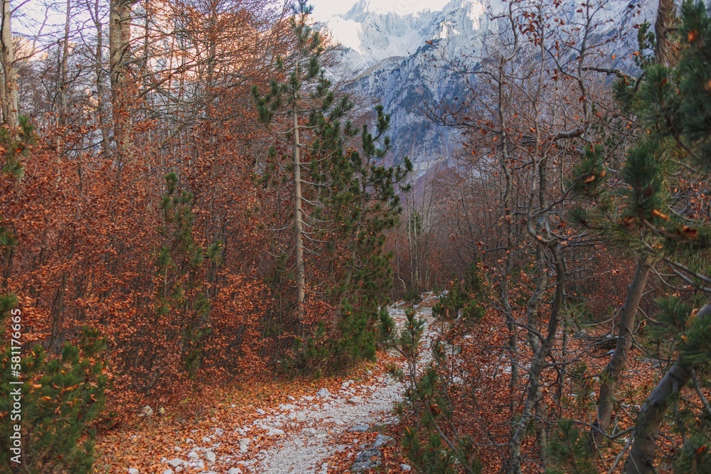 Beautiful autumn hiking and trekking trails of Valbona Pass, Albania. Beautiful autumn hiking and trekking trails of Valbona Pass, Albania.