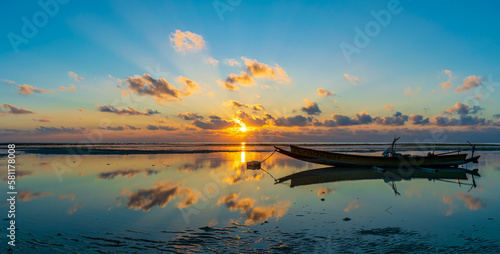 Sunrise and the sea, Vijaynagar Beach, Havelock Island, India photo