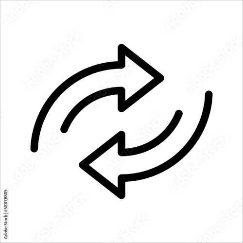 Transfer arrow line icon. linear style sign for mobile concept and web design. Right arrow left simple line vector icon. Symbol, logo illustration.