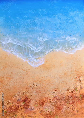 Sculptural painting of a sandy beach © Andrea Danti
