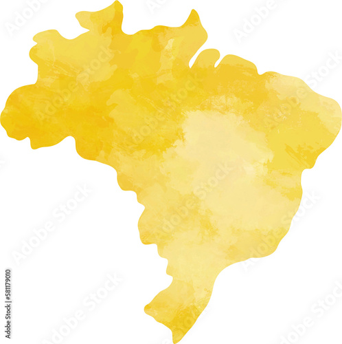 Wallpaper Mural watercolor painting of brazil map. Torontodigital.ca