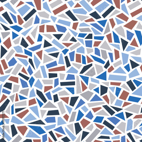 Seamless vector pattern. Trendy clay broken vessel mosaic, tiles