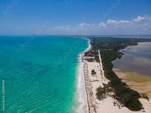 Drone view of Isla Blanca  Mexico