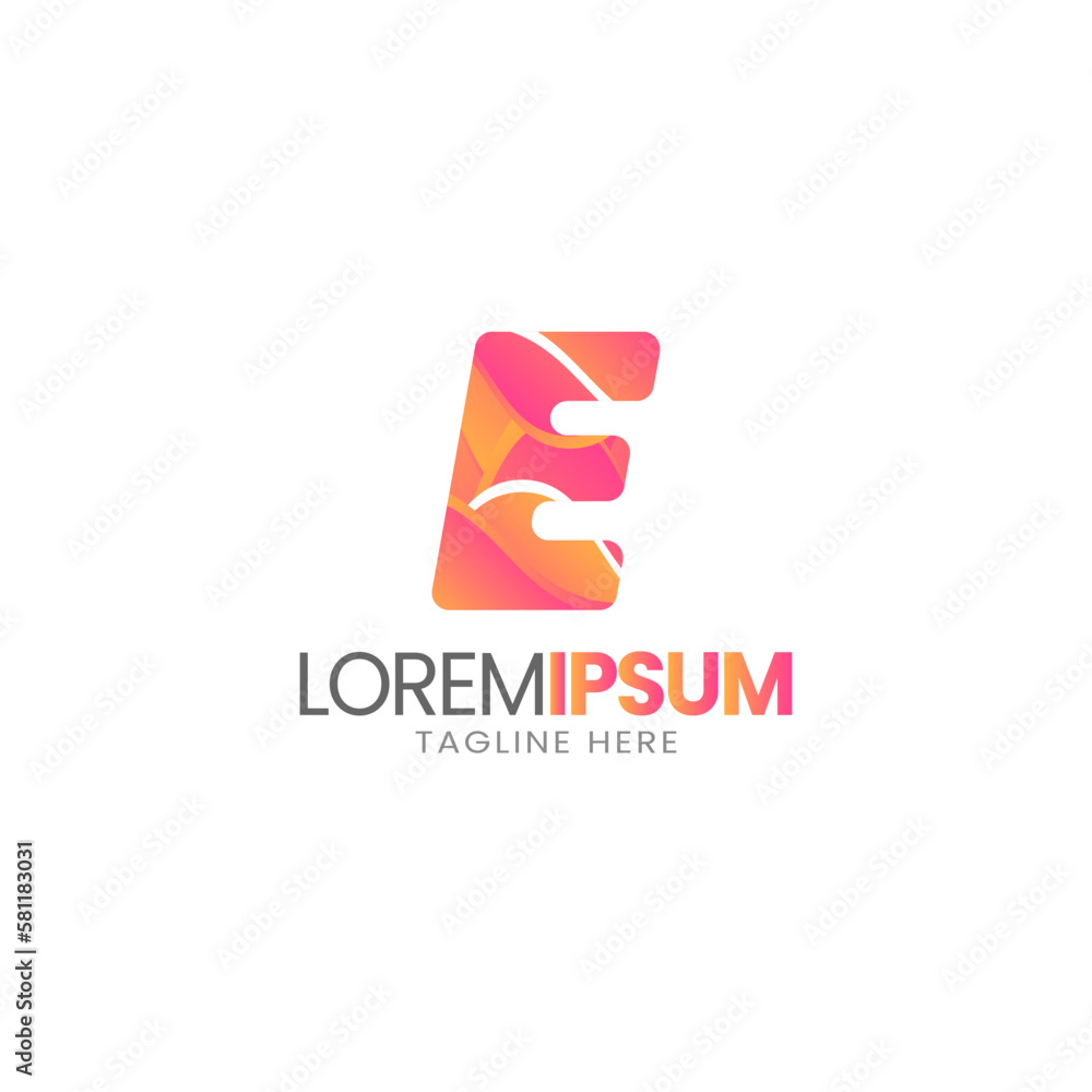 Initial E letter abstract gradient logo. Premium business logotype. Graphic alphabet symbol for corporate business identity. Initial E letter abstract gradient logo. Premium business logotype. Graphic alphabet symbol for corporate business identity.