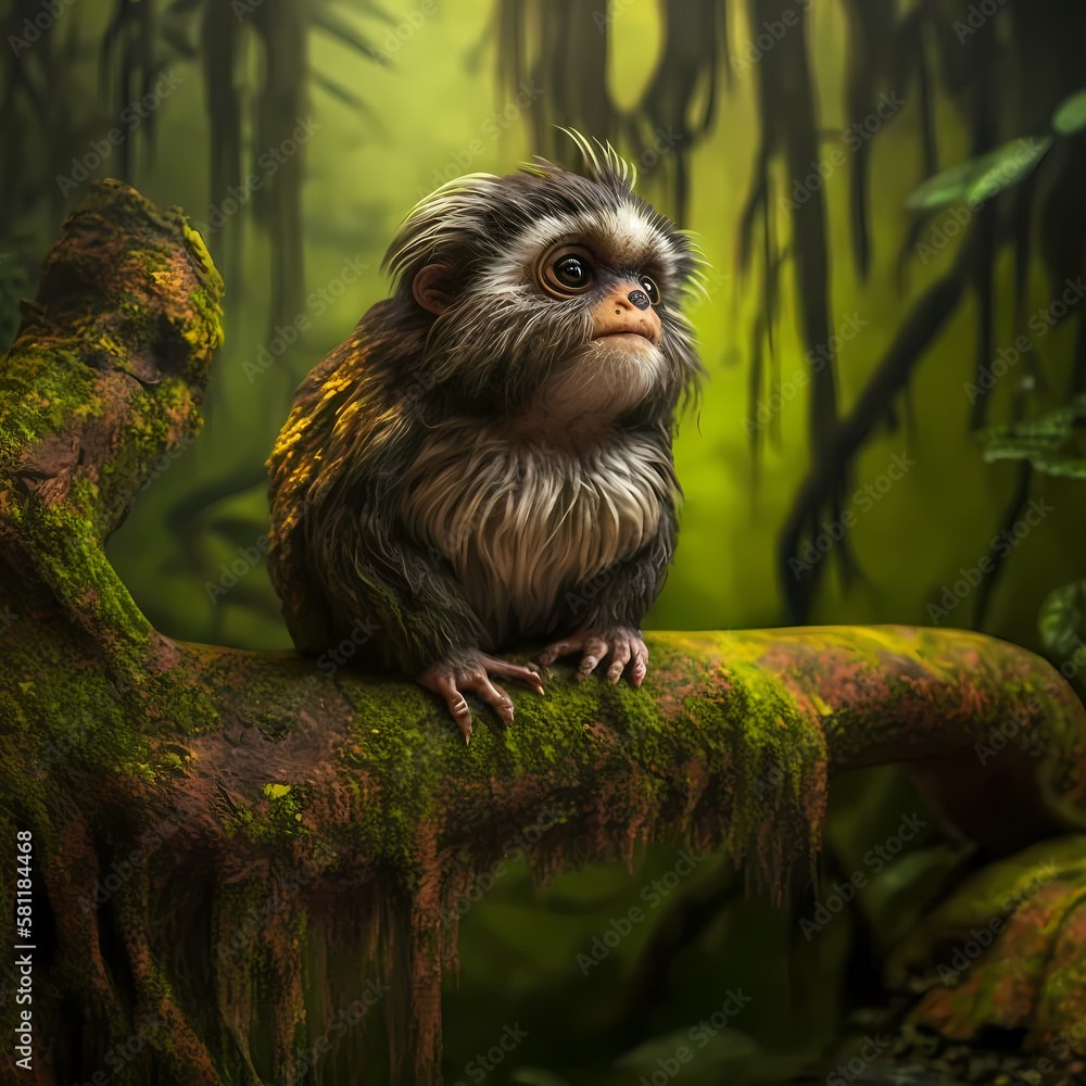Marmoset Monkey. Generative AI Marmoset Monkey. Generative AI