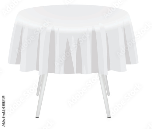 White circle tablecloth. vector illustration