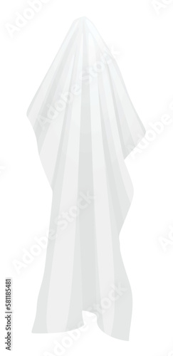 White hanging towel. vector illustration
