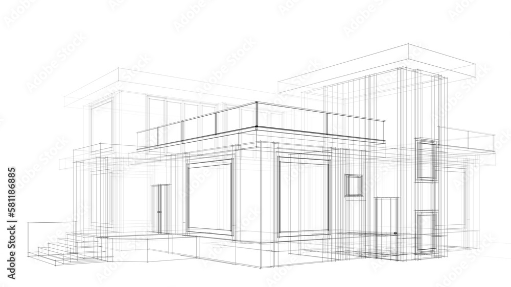 sketch of a house sketch of a house