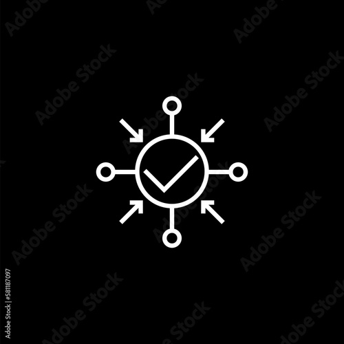 Positive impact and action line icon on  isolated on black background