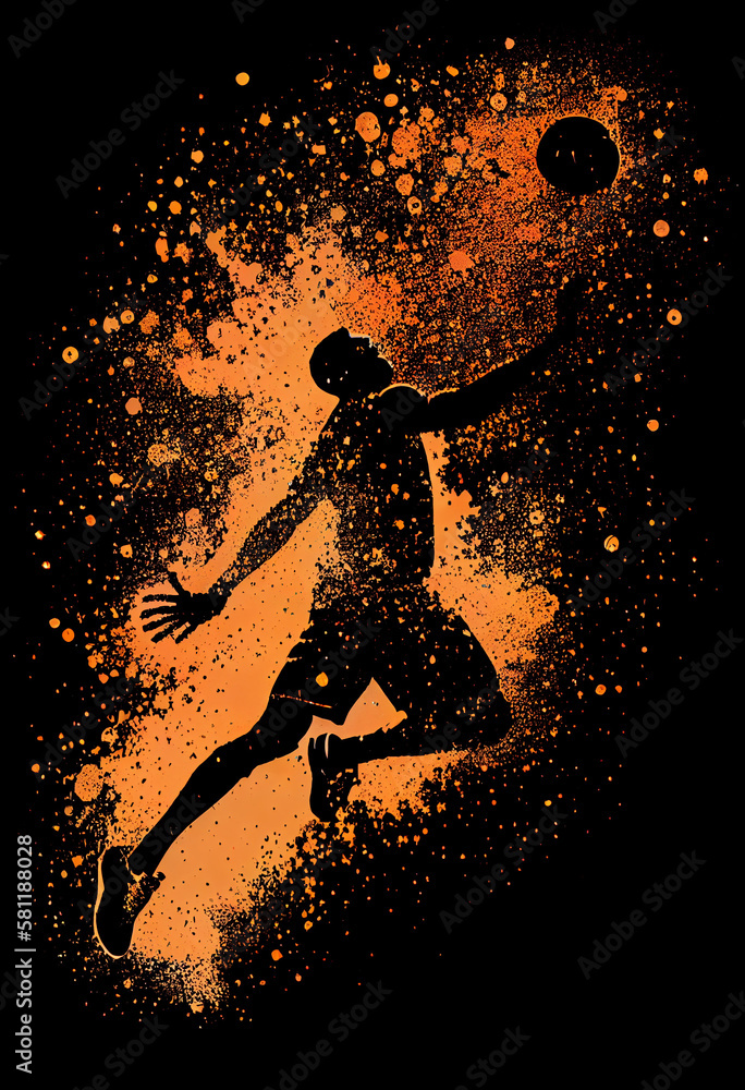 Naklejka premium silhouette of a basketball player , generative ai