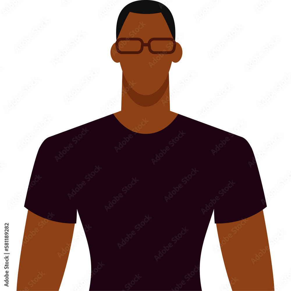 African american man portrait in flat style African american man portrait in flat style