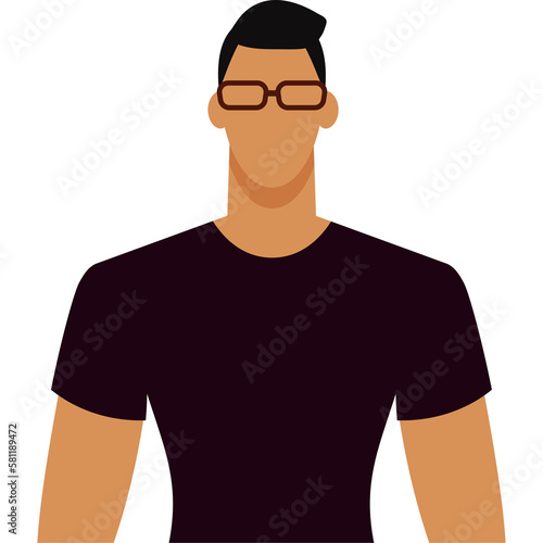 Asian man portrait in flat style photo