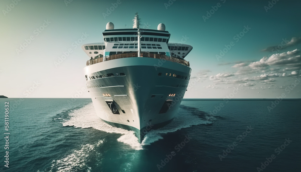 Naklejka premium Cruise ship in the sea
