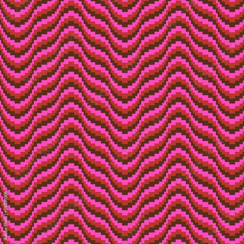 bargello wavy embroidery pattern pink brown