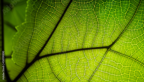 Green leaf texture made with Generative AI © beppujah