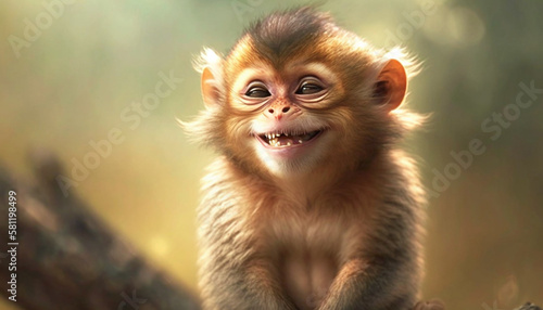 Cute Happy Monkey Illustration © Jardel Bassi
