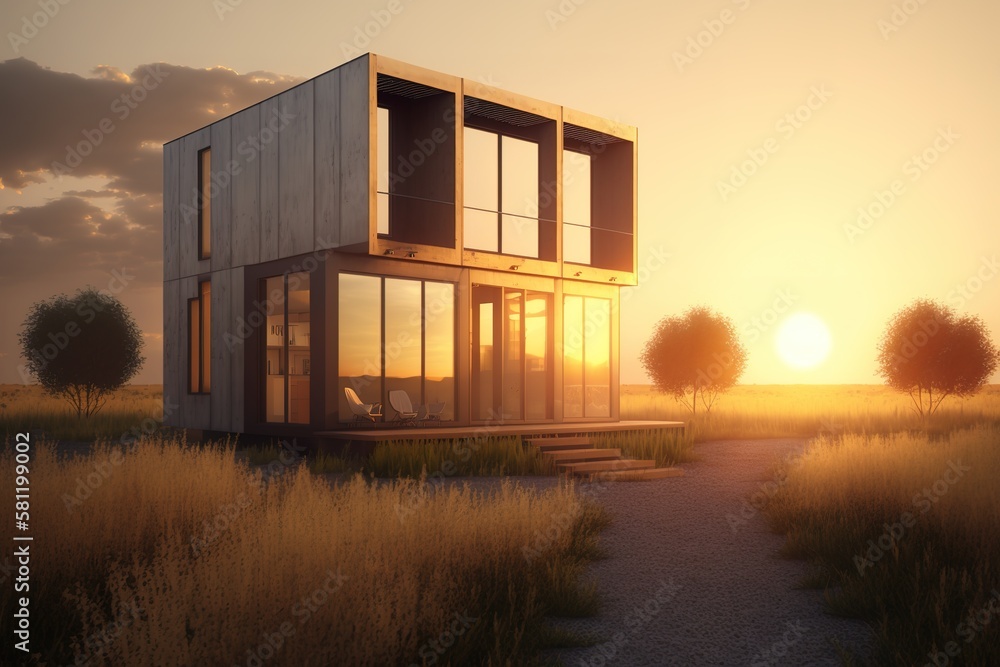 Beautiful modern minimalist house, generative ai Beautiful modern minimalist house, generative ai