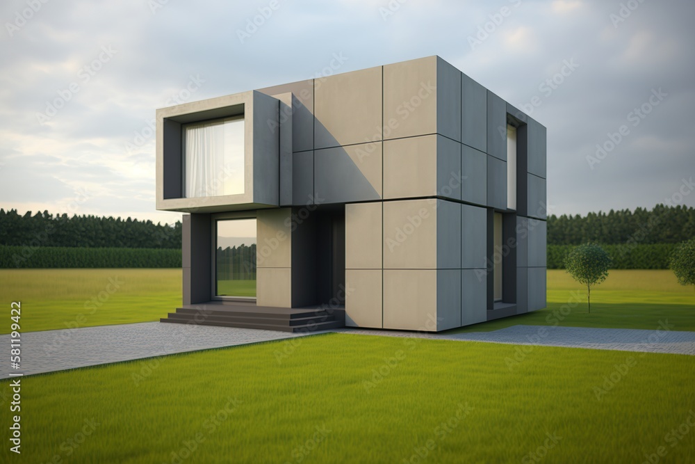 Beautiful modern minimalist house, generative ai Beautiful modern minimalist house, generative ai