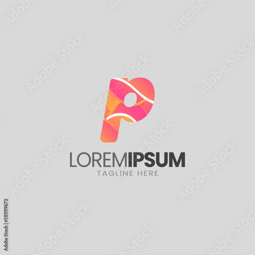 Initial P letter abstract gradient logo. Premium business logotype. Graphic alphabet symbol for corporate business identity.