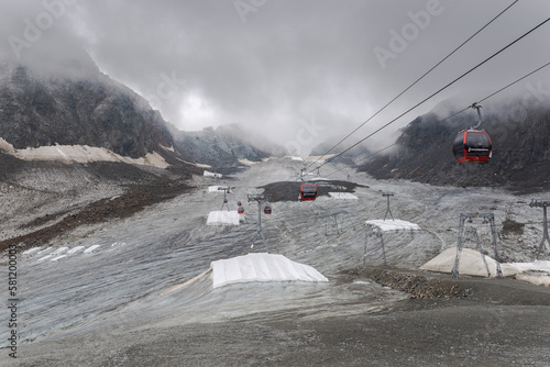 Cable car in the Stubai Glacier, Austrian Alps photo