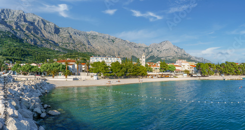 Fototapeta Naklejka Na Ścianę i Meble -  Landscape with Baska Voda town, dalmatian coast, Croatia