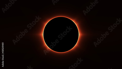 Total eclipse effect on black background.