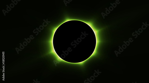 Total eclipse effect on black background.