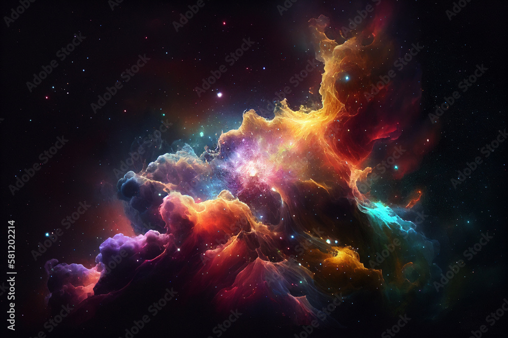 Colourful Nebula .Created with generative ai