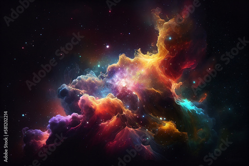 Colourful Nebula .Created with generative ai