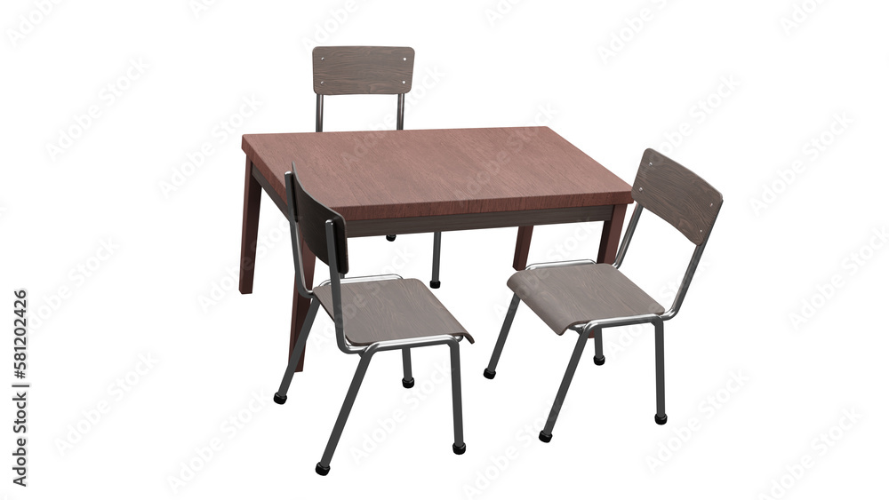 3d render table and chair business meeting concept illustration with white background. investigation concept 3d render table and chair business meeting concept illustration with white background. investigation concept