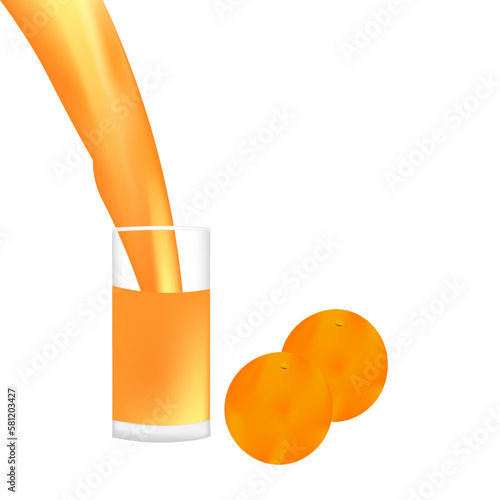  Juicy orange fruit in realistic orange juice splash