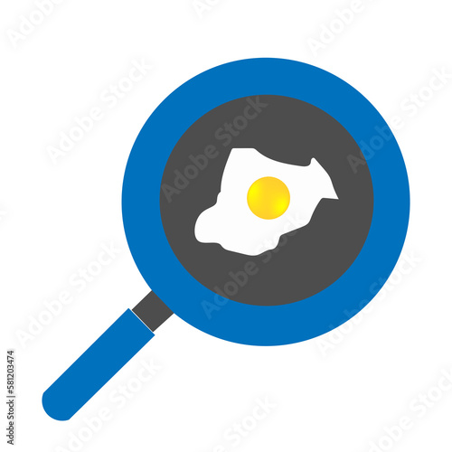 vector illustration of sunny side up fried egg with bright yellow yoke on .