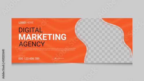 Corporate Banner Design Template, Professional business cover page timeline web ad banner template, Modern layout white background, Email signature