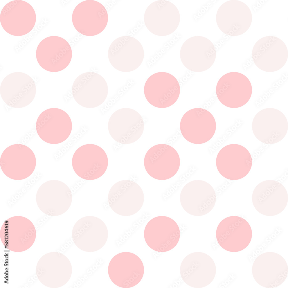 White, cream, and pink pastel polka Dot seamless pattern background. Vector illustration.
