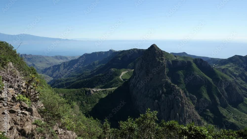 Mountain Roque Agando on the island La Gomera, Canary Islands, Spain Mountain Roque Agando on the island La Gomera, Canary Islands, Spain
