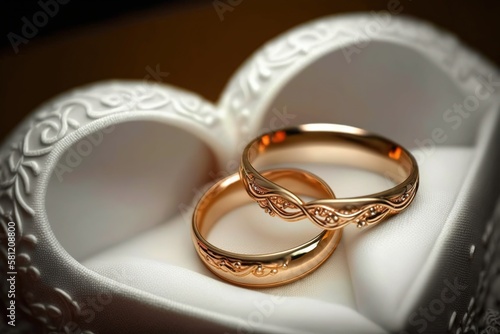 Wedding engagement rings. Love and the symbol of marriage. Jewelry. Bride