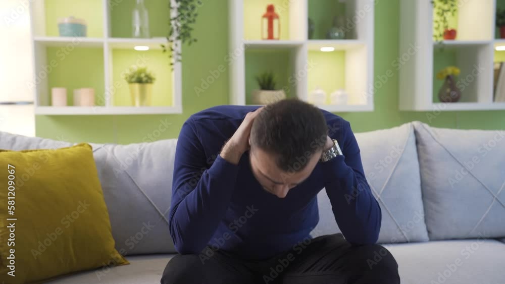 Unhappy, depressed man is thoughtful and not feeling well at home.
Frustrated young man thoughtful depressed at home.
Unhappy, depressed man is thoughtful and not feeling well at home.
Frustrated young man thoughtful depressed at home.