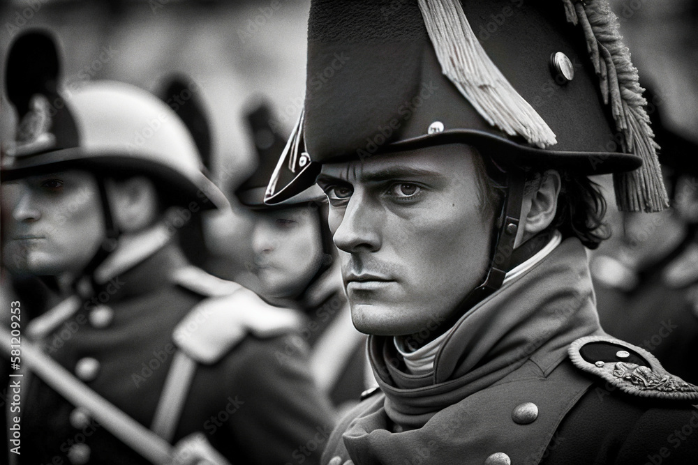 A black and white portrait of Napoleon - generative ai A black and white portrait of Napoleon - generative ai