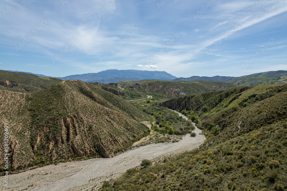 A dry river running through the mountains in the south of Granada A dry river running through the mountains in the south of Granada