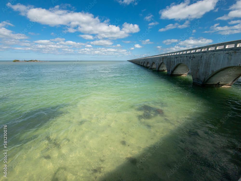 View of one of the many bridges that crosses the Key's in southern Florida