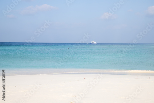 white sand and blue sea tropical beach
