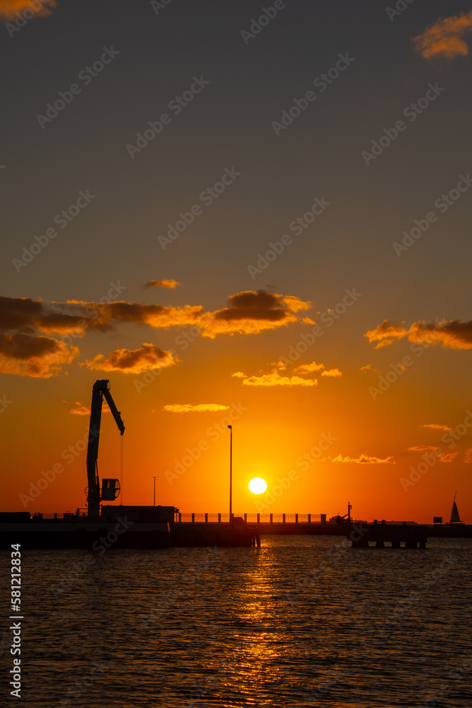 Beautiful sunset in the port of Key West in the far south of Florida