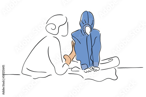 Teen parent and kid