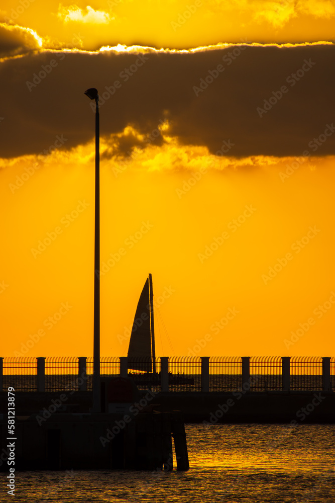 Beautiful sunset in the port of Key West in the far south of Florida Beautiful sunset in the port of Key West in the far south of Florida