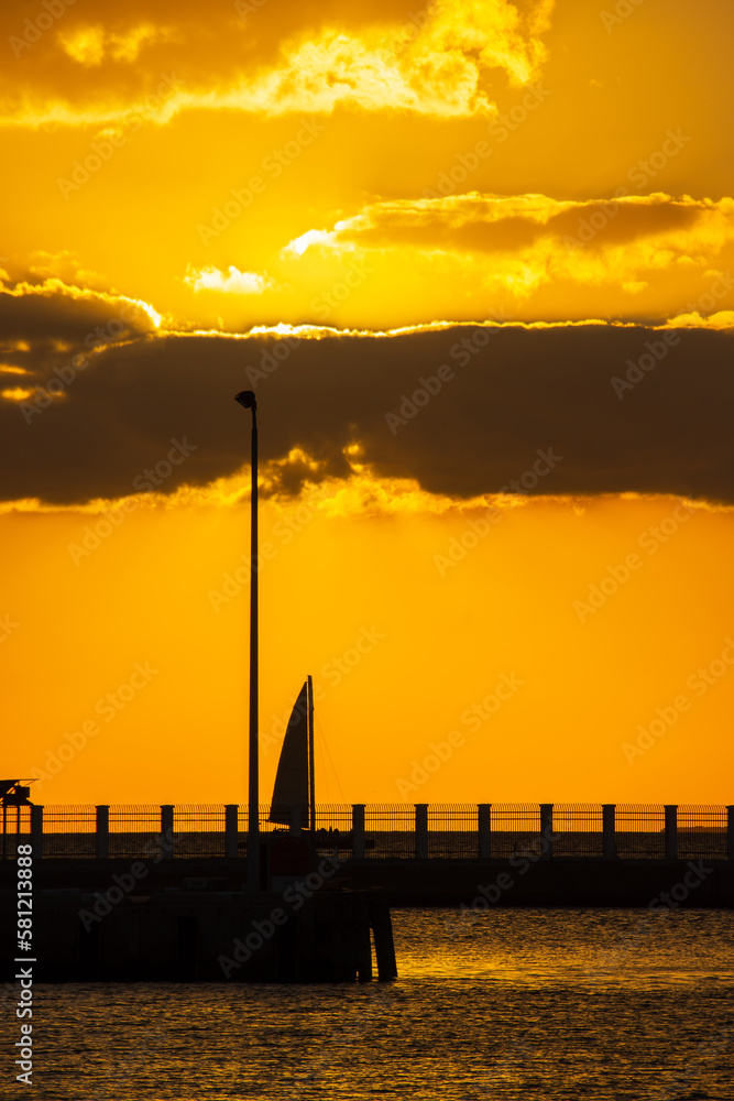Beautiful sunset in the port of Key West in the far south of Florida Beautiful sunset in the port of Key West in the far south of Florida